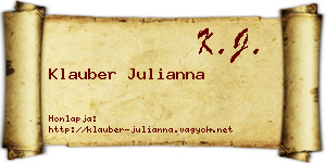 Klauber Julianna névjegykártya